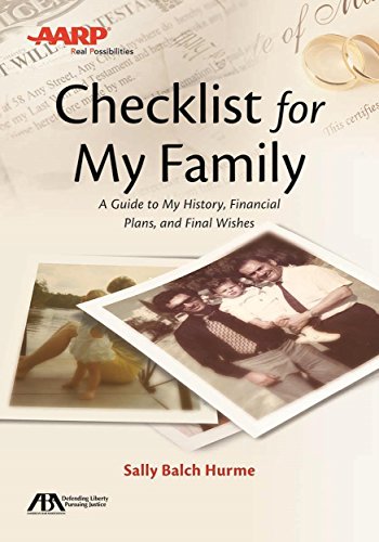 Book Cover ABA/AARP Checklist for My Family: A Guide to My History, Financial Plans and Final Wishes