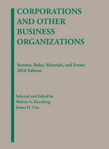Book Cover Corporations and Other Business Organizations: Statutes, Rules, Materials and Forms (Selected Statutes)