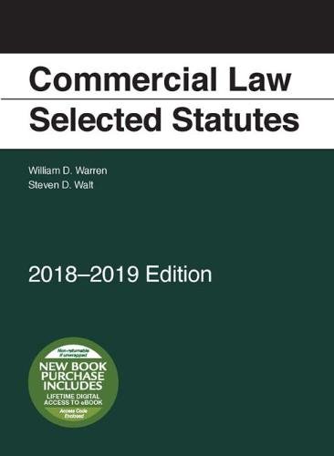 Book Cover Commercial Law, Selected Statutes, 2018-2019