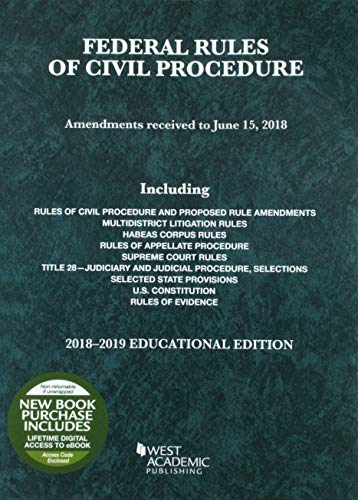 Book Cover Federal Rules of Civil Procedure, Educational Edition, 2018-2019 (Selected Statutes)