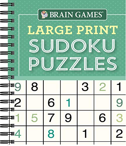 Book Cover Brain Games - Large Print Sudoku Puzzles (Green)