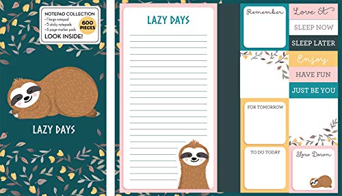 Book Cover Book of Sticky Notes: Notepad Collection (Sloth Lazy Days)