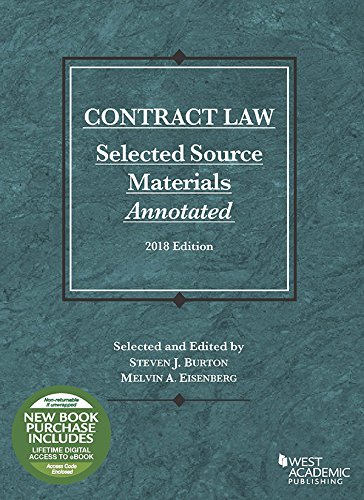 Book Cover Contract Law, Selected Source Materials Annotated, 2018 Edition (Selected Statutes)