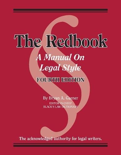Book Cover The Redbook: A Manual on Legal Style (Coursebook)