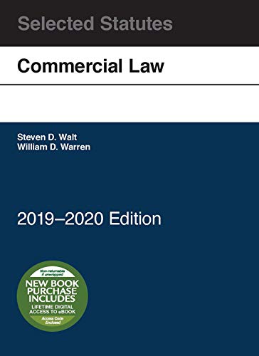 Book Cover Commercial Law, Selected Statutes, 2019-2020