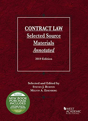 Book Cover Contract Law, Selected Source Materials Annotated, 2019 Edition (Selected Statutes)