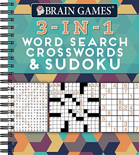 Book Cover Brain GamesÂ® 3-In-1: Word Search, Crossword & Sudoku