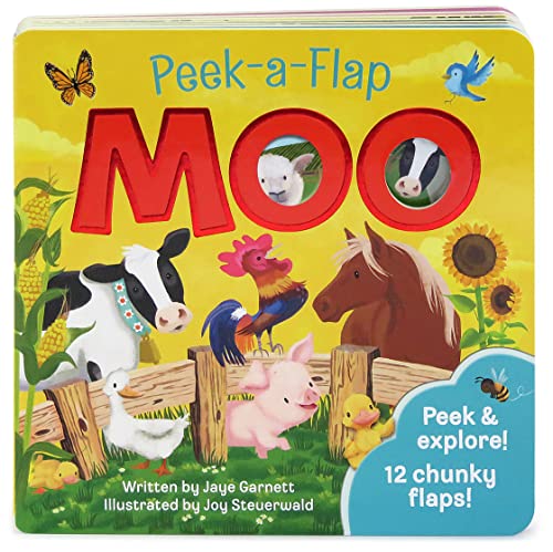 Book Cover Moo: Peek-a-Flap Children's Board Book (Peek-A-Flap Children's Interactive Lift-A-Flap Board Book)