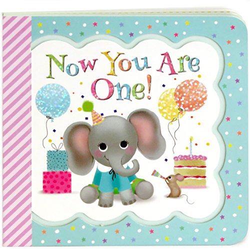 Book Cover Now You Are One: Little Bird Greetings, Greeting Card Board Book with Personalization Flap, 1st Birthday Gifts for One Year Olds