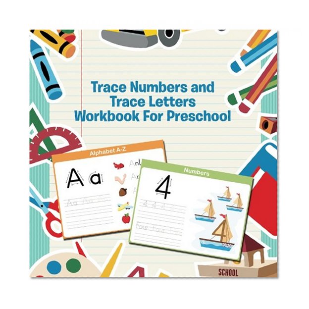 Book Cover Trace Numbers and Trace Letters Workbook For Preschool