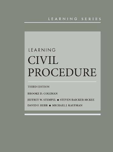 Book Cover Learning Civil Procedure (Learning Series)