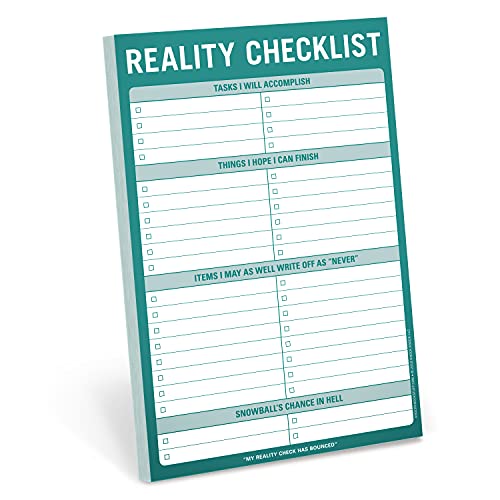 Book Cover Knock Knock Reality Checklist Pad
