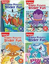 Book Cover Highlights Hidden Pictures Sticker Fun Sticker Books for Kids Ages 3-6, 4-Pack, 64 Pages - Volume 1