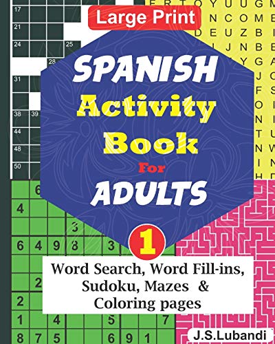 Book Cover SPANISH Activity Book for ADULTS; 1 (Fun SPANISH ACTIVITY Challenge Series) (Spanish Edition)