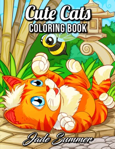 Book Cover Cute Cats: An Adult Coloring Book with Funny Cats, Adorable Kittens, and Hilarious Scenes for Cat Lovers
