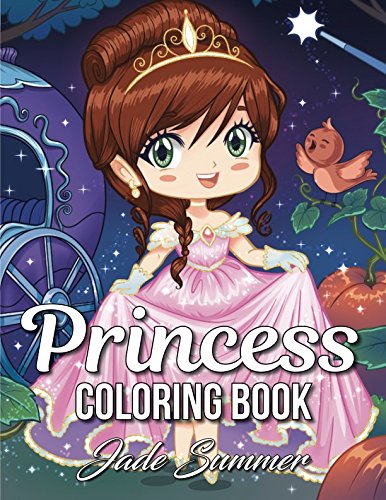 Book Cover Princess Coloring Book: An Adult Coloring Book with Cute Kawaii Princesses, Classic Fairy Tales, and Fun Fantasy Scenes for Relaxation