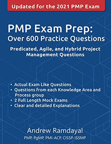 Book Cover PMP Exam Prep Over 600 Practice Questions: Based on PMBOK Guide 6th Edition