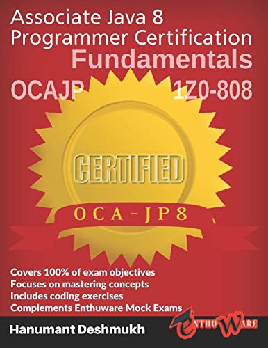 Book Cover OCAJP Associate Java 8 Programmer Certification Fundamentals: 1Z0-808