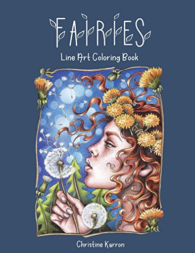 Book Cover Fairies Line Art Coloring Book