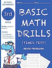 Book Cover 3rd Grade Basic Math Drills Timed Test: Builds and Boosts Key Skills Including Math Drills and Mixed Problem Worksheets . (SPI Math Workbooks) (Volume 5)