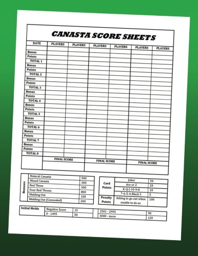 Book Cover Canasta Score Sheets: Large canasta blank form score sheet notebook