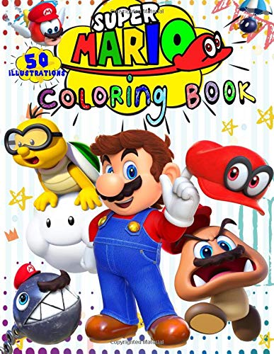 Book Cover Super Mario Coloring Book: 50 - Illustrations