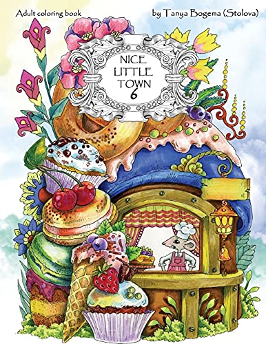 Book Cover Nice Little Town: Adult Coloring Book (Stress Relieving Coloring Pages, Coloring Book for Relaxation)