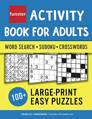Book Cover Funster Activity Book for Adults - Word Search, Sudoku, Crosswords: 100+ Large-Print Easy Puzzles