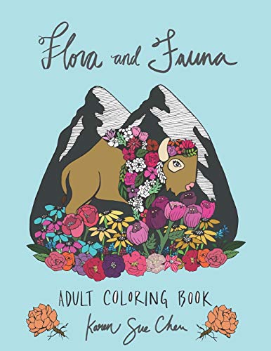 Book Cover Flora and Fauna: A coloring book for adults