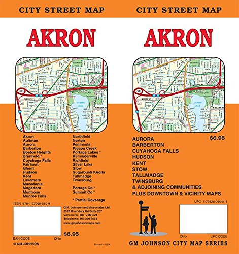 Book Cover Akron / Summit County, Ohio Street Map