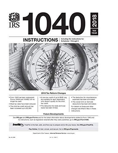Book Cover 1040 Instructions: Tax Year 2018