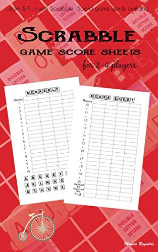 Book Cover Scrabble Game Score sheets for 2-4 players: Learn And Fun with Scrabble Board game words building (Puzzle game book)