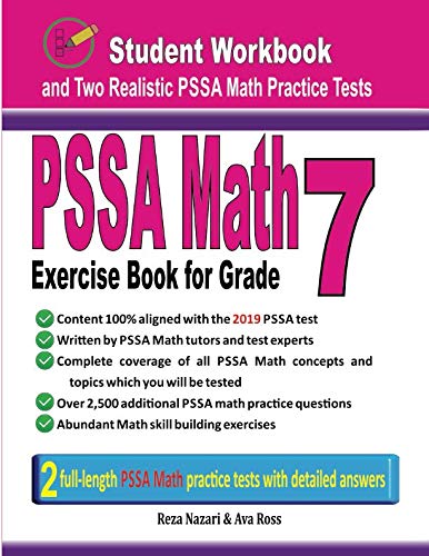 Book Cover PSSA Math Exercise Book for Grade 7: Student Workbook and Two Realistic PSSA Math Tests