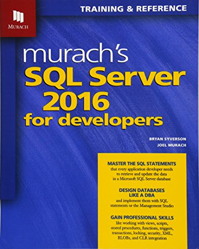 Book Cover Murach's SQL Server 2016 for Developers