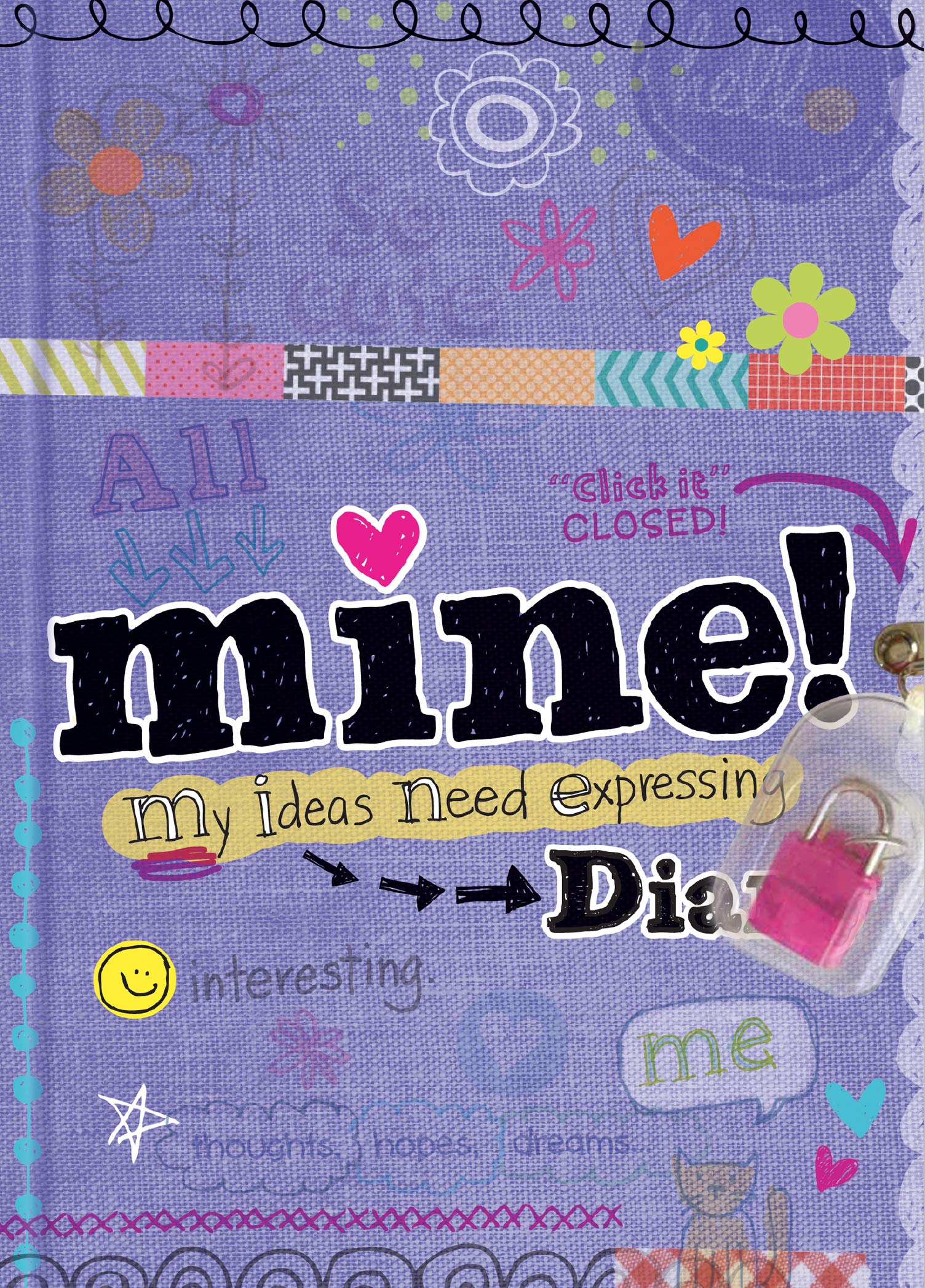 Book Cover Mine! Diary - Sparkly Lock & Keys - Girls 8+ - Illustrated and Activities
