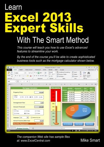 Book Cover Learn Excel 2013 Expert Skills with The Smart Method: Courseware Tutorial teaching Advanced Techniques