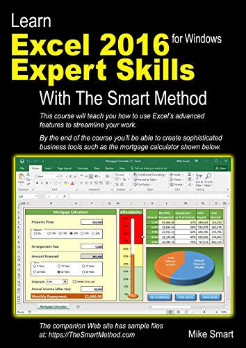 Book Cover Learn Excel 2016 Expert Skills with The Smart Method: Courseware Tutorial teaching Advanced Techniques
