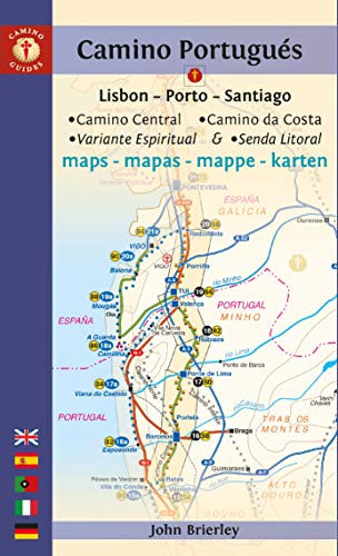 Book Cover Camino Portugués Maps: Lisbon - Porto - Santiago / Camino Central, Camino de la Costa, Variente Espiritual & Senda Litoral (Camino Guides) (English and Portuguese Edition)