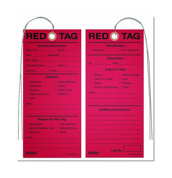 5S Medical Red Tags