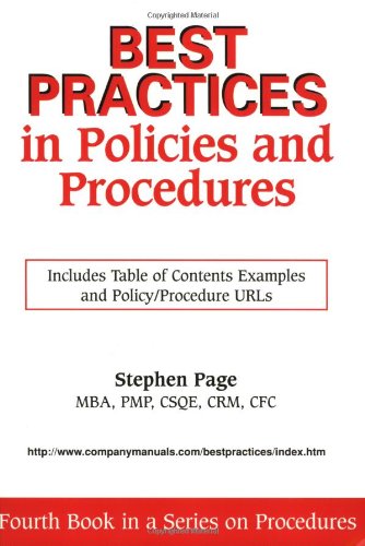 Book Cover Best Practices in Policies and Procedures
