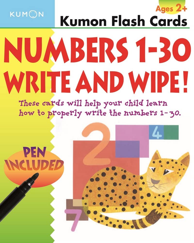 Book Cover Numbers 1-30 Write & Wipe (Kumon Flash Cards)