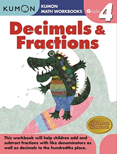 Book Cover Grade 4 Decimals & Fractions (Kumon Math Workbooks)