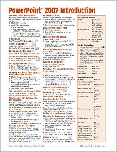 Book Cover Microsoft PowerPoint 2007 Introduction Quick Reference Guide (Cheat Sheet of Instructions, Tips & Shortcuts - Laminated Card)