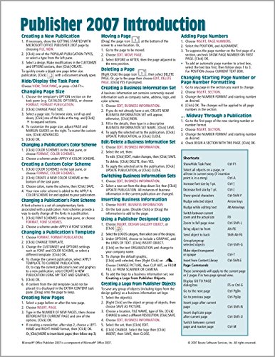 Book Cover Microsoft Publisher 2007 Introduction Quick Reference Guide (Cheat Sheet of Instructions, Tips & Shortcuts - Laminated Card)