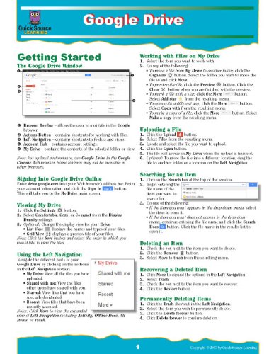 Book Cover Google Drive Quick Source Reference Guide