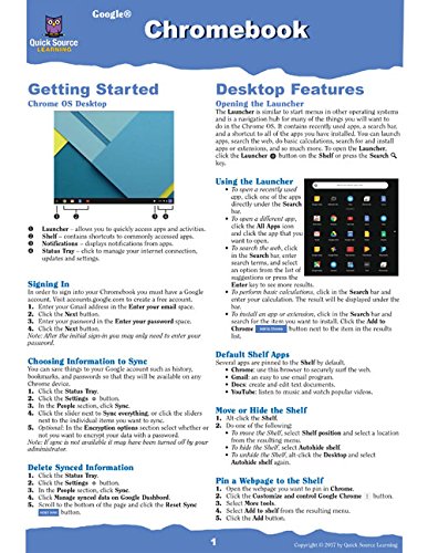 Book Cover Google Chromebook Quick Source Reference Guide