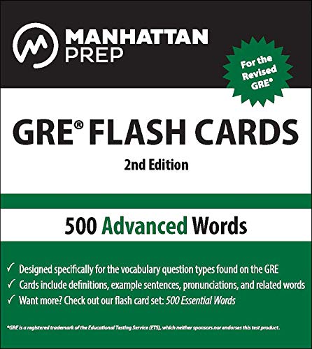 Book Cover 500 Advanced Words: GRE Vocabulary Flash Cards (Manhattan Prep GRE Strategy Guides)