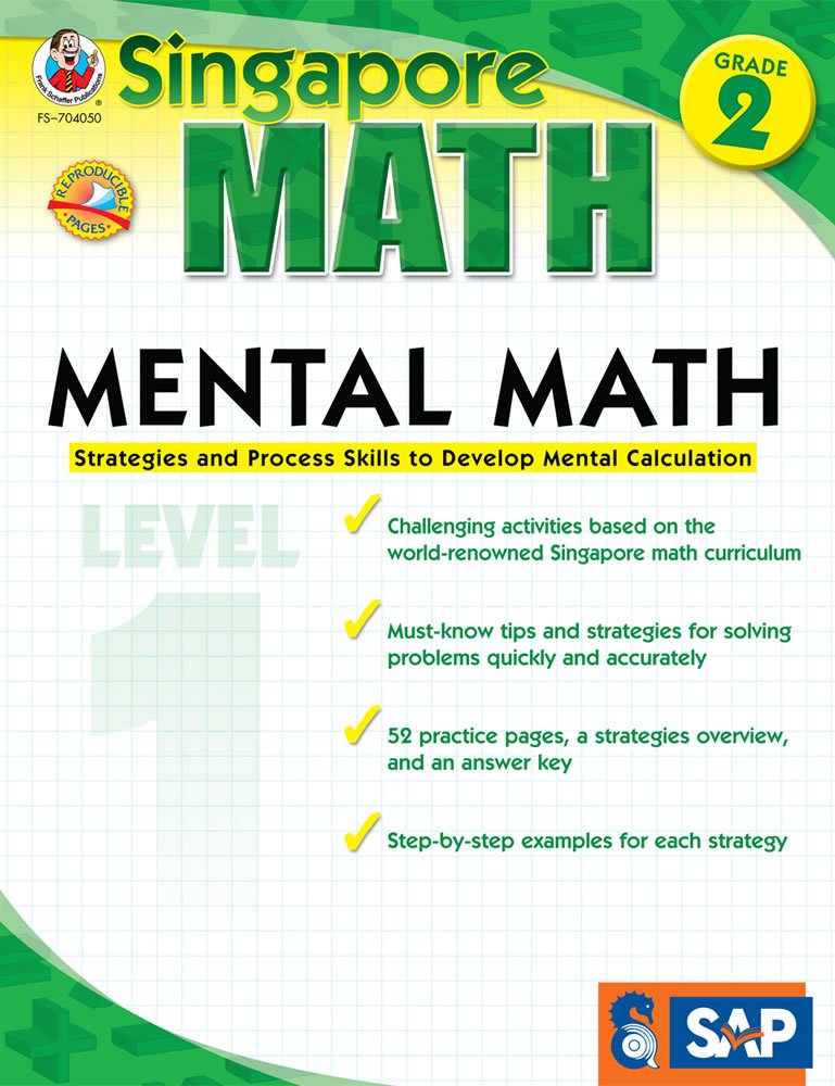 Book Cover Singapore Math – Mental Math Level 1 Workbook for 2nd Grade, Paperback, 64 Pages, Ages 7–8 with Answer Key