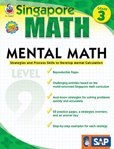 Book Cover Singapore Math - Mental Math Level 2 Workbook for 3rd Grade, Paperback, 64 Pages, Ages 8-9 with Answer Key