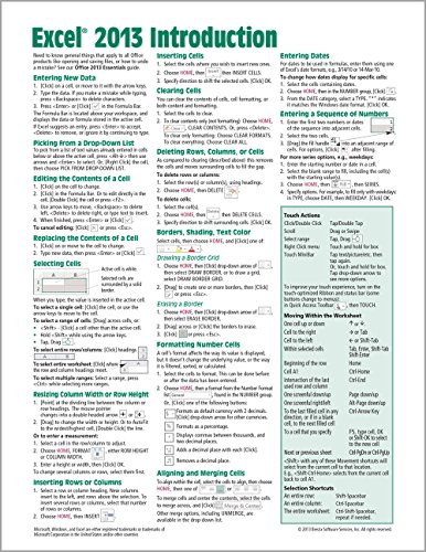 Microsoft Excel 2013 Introduction Quick Reference Guide (Cheat Sheet of Instructions, Tips & Shortcuts - Laminated Card)